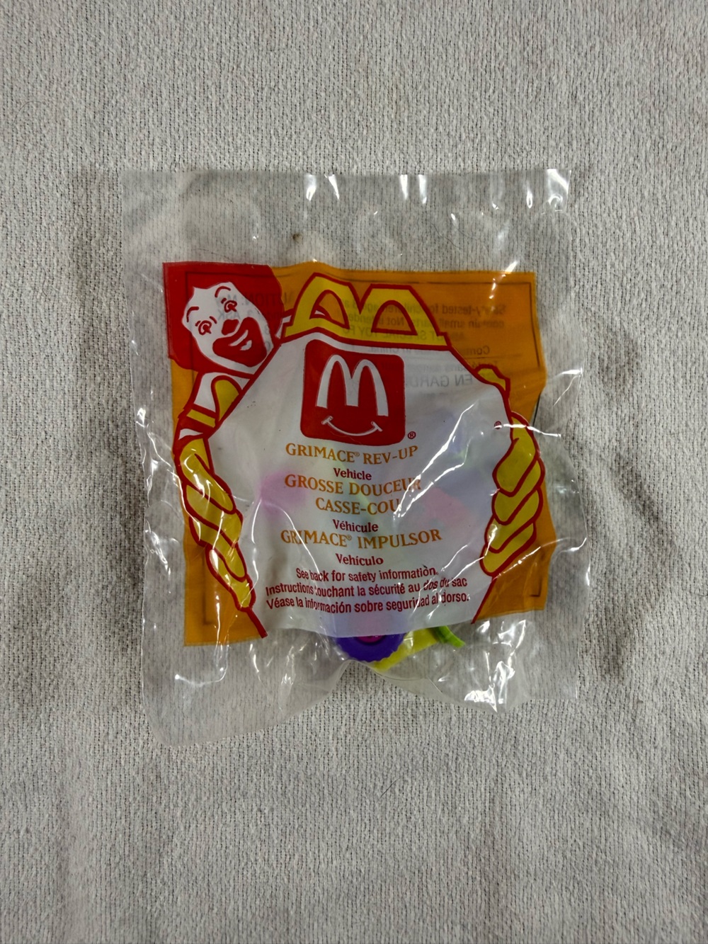 Vintage 1994 McDonalds Happy Meal Grimace Rev-Up Vehicle